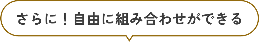 さらに！自由に組み合わせができる
